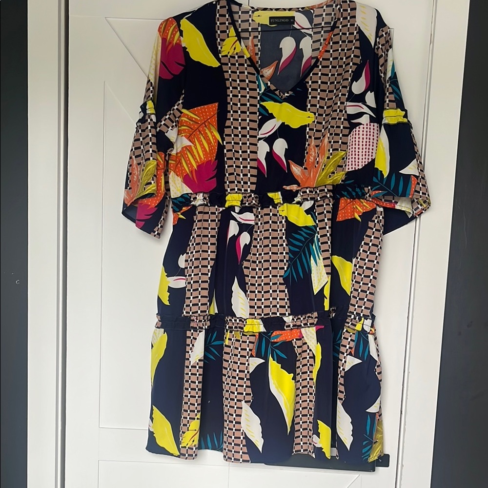 Colorful Geometric Print Dress